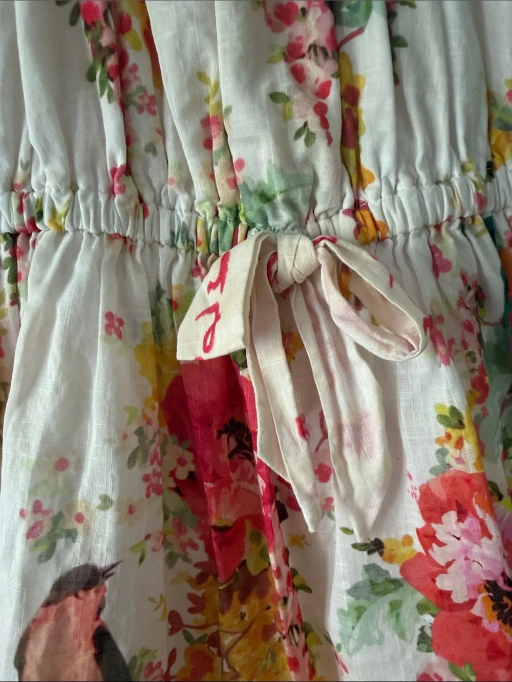 Zimmermann Kids Floral Smocked Dress- White with Pink & Yellow Floral Size 1
